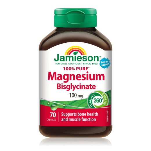 Jamieson, 100% čist Magnezij bisglicinat 100 mg, 70 kapsul