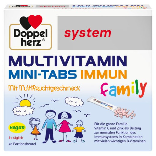 Doppelherz system Multivitamini MINI-TABS IMUN family, 20 vrečic
