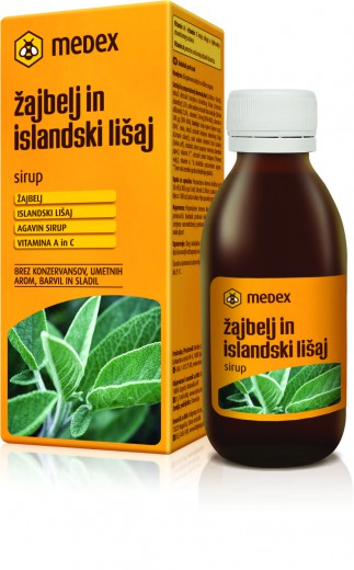 Medex, sirup žajbelj in islandski čaj, 150 ml