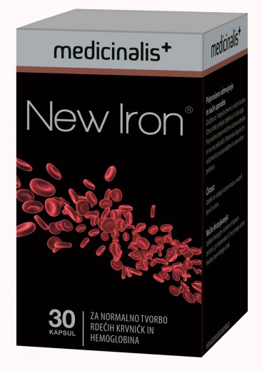 Medicinalis, New Iron, železo v obliki kelata, 30 kapsul