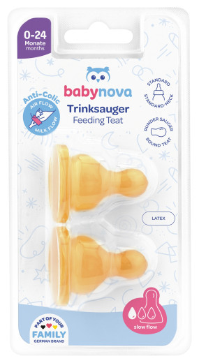 BABY-NOVA Cucelj, lateks, S (za čaj in vodo), 2 kosa