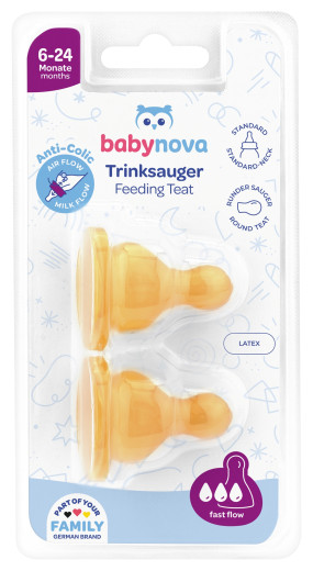 BABY-NOVA Cucelj, lateks, L (za kašo), 2 kosa