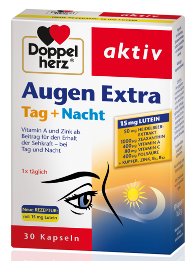 Doppelherz aktiv, Augen Extra dan in noč - vitamin A in cink, 30 kapsul