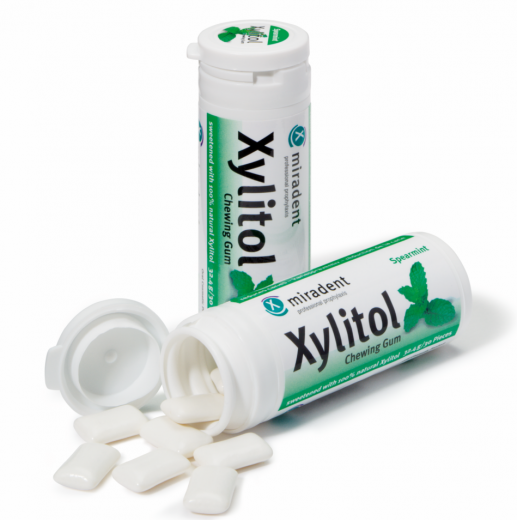 Xylitol varovalni žvečilni gumi Zelena meta, 30 kosov