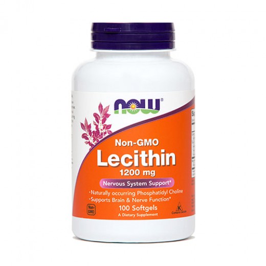 NOW, lecitin, 1200 mg, 100 kapsul