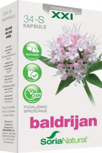 Soria Natural, baldrijan XXI kapsule s podaljšanim sproščanjem, 30 kapsul