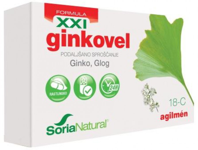 Soria Natural, ginkovel XXI kapsule s podaljšanim sproščanjem, 30 kapsul