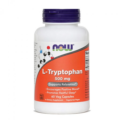 Now, L - Triptofan, 500 mg, 60 kapsul