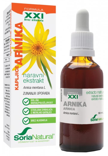 Arnika brezalkoholne kapljice XXI Soria Natural, 50 ml