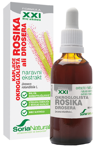 Soria Natural, okroglolista rosika - drosera XXI kapljice brez alkohola, 50 ml