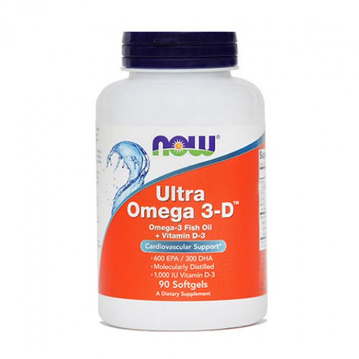 NOW, ultra omega 3 - D, 90 mehkih kapsul