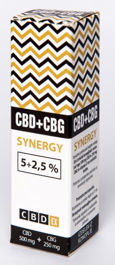 CBDex®, CBD + CBG kapljice SYNERGY 5%+2,5%, 10 ml