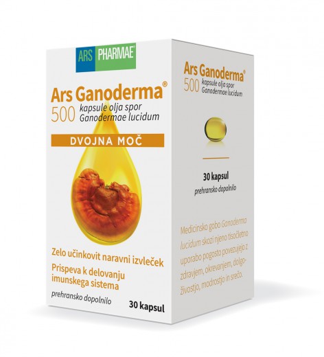 Ars Ganoderma 500 dvojna moč, 30 kapsul