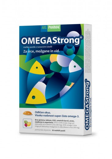 OMEGAStrong, prehransko dopolnilo z omega - 3, 30 mehkih pastil