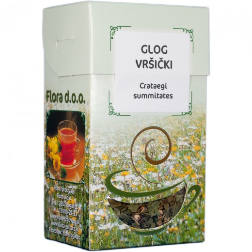 Glog vršički zeliščni čaj Flora, 60 g