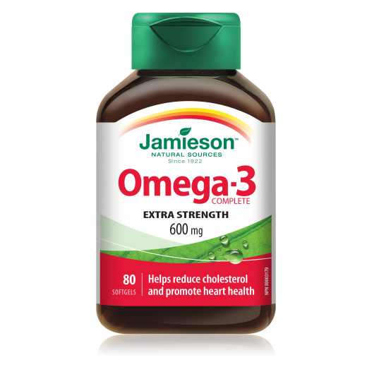 Jamieson Omega-3 Complete EKSTRA MOČ 600 mg, 80 kapsul