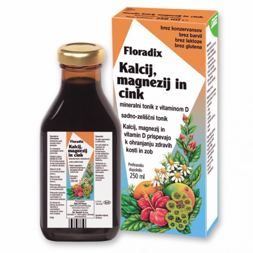 Floradix kalcij, magnezij, cink, 250 ml