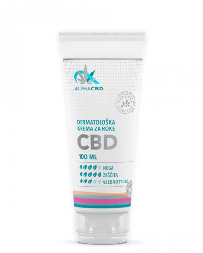 Dermatološka krema za roke Alpha CBD, 100 ml