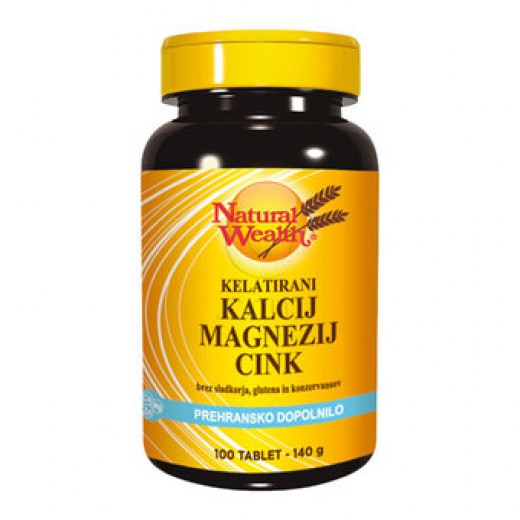 Natural Wealth, Kalcij Magnezij Cink, 100 tablet