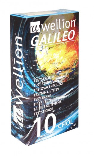 WELLION GALILEO CHOL TESTNI LISTIČI ZA MERJENJE HOLESTEROLA TEST 10X