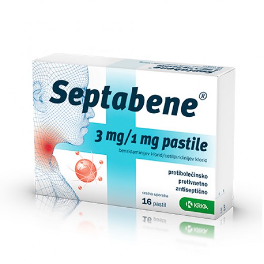 Septabene 3 mg/1 mg, pastile (16 pastil)
