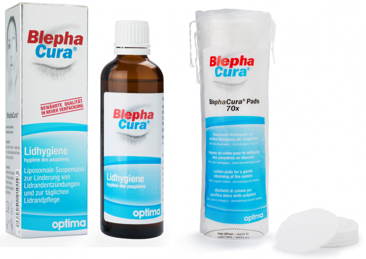 Blepha Cura paket za nego očesnih vek, 70 ml + 70 blazinic