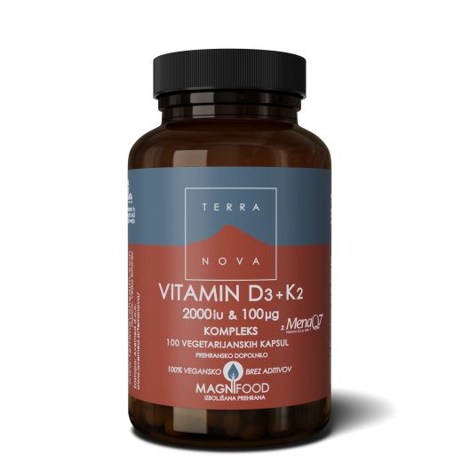 Vitamin D3 2000iu + vitamin K2 100µg kompleks Terranova, 100 kap