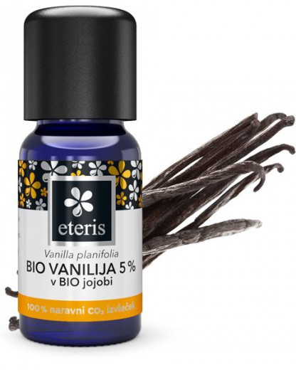 Eteris, Vanilija, 5-% bio CO2 izvleček v bio jojobinem olju, 10 ml