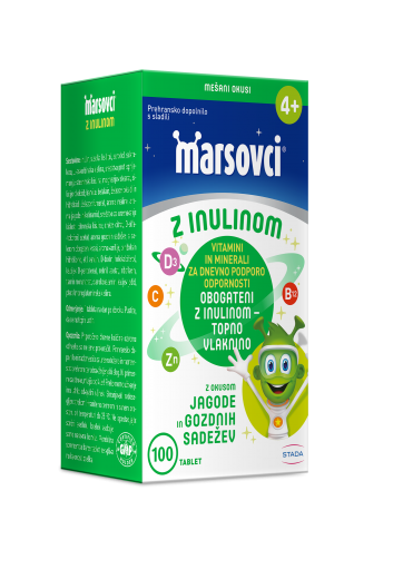 Marsovci žvečljive tablete z inulinom, okus mix, 100 tablet