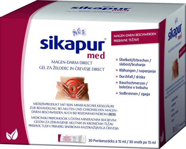 Sikapur med Direkt, gel za želodec in črevesje - vrečke (30 x 15 ml)