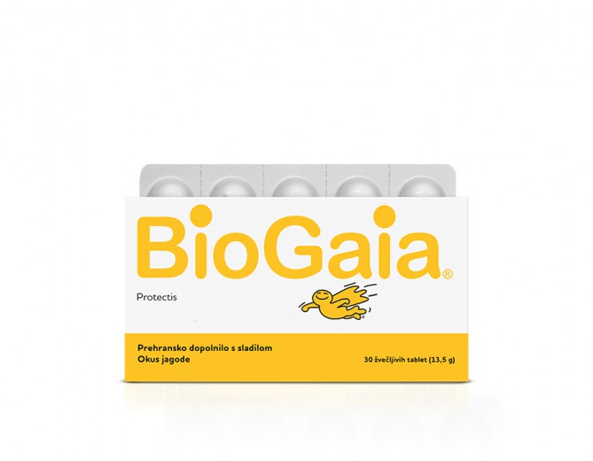 BioGaia Protectis - okus jagode, 30 žvečljivih tablet