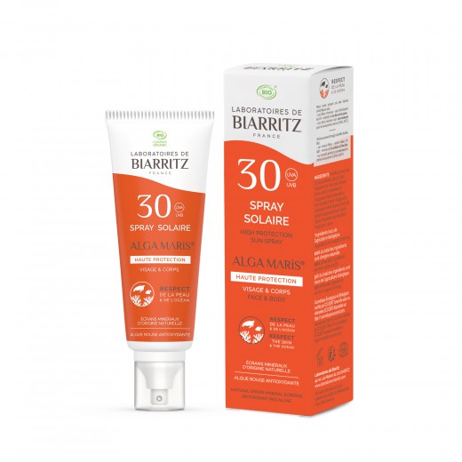 Biarritz Alga Maris Bio sprej za sončenje za obraz in telo SPF30, 100 ml 