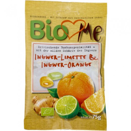 Ingverjevi bonboni z limeto in pomarančo bio  (75 g)