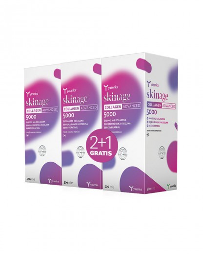 Yasenka Skinage Collagen Advanced 500 ml, tekoče prehransko dopolnilo, 2+1 gratis
