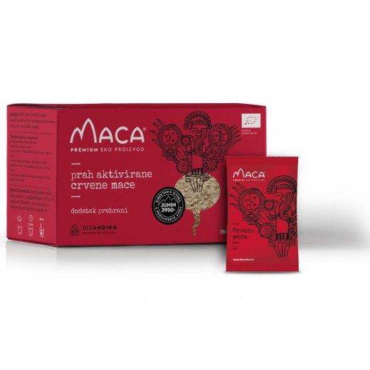 Rdeča Maca, želetiniziran prah, (30x5g) 150g