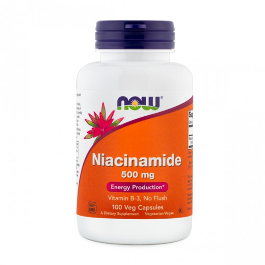NOW Niacin (Niacinamid), 500 mg, 100 kapsul