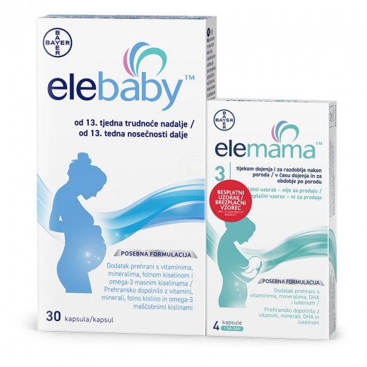 EleBaby, kapsule (30 kapsul) + Darilo: Elemama (4 kapsule)