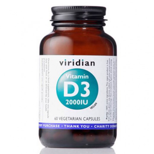 Viridian, Vitamin D3, 60 kapsul