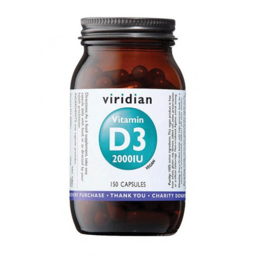 Viridian, Vitamin D3 2000IU, 150 kapsul