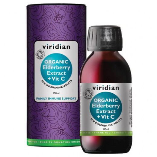 Viridian, Ekološki sirup črnega bezga z vitaminom C, 100ml