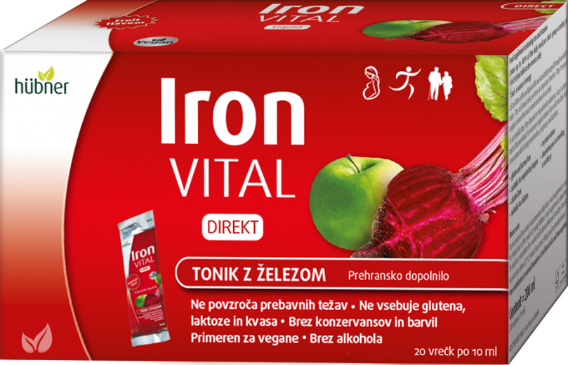 Iron VITAL DIREKT, tonik z železom 20 x 10 ml