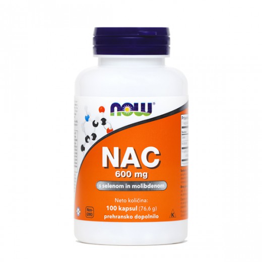 NAC 600 mg s selenom in molibdenom, 100 vegetarijanskih kapsul