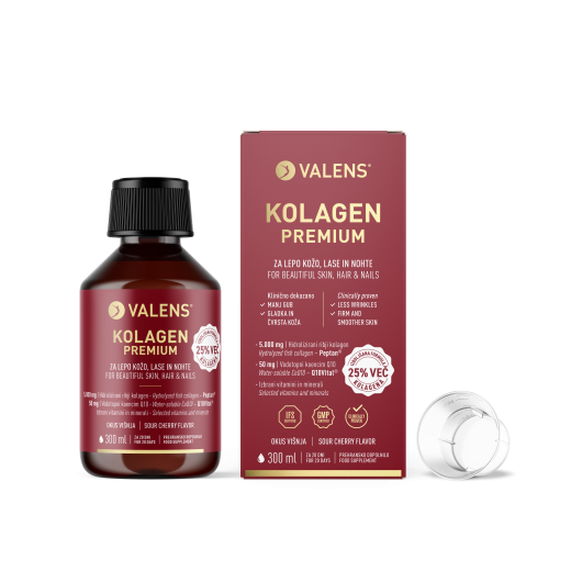 Valens Kolagen Premium višnja, tekočina, 300 ml
