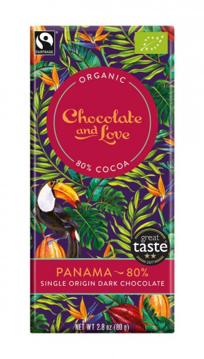 BIO temna čokolada Panama 80%, Chocolate & Love, 80 g