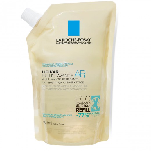 La Roche-Posay, LIPIKAR HUILE LAVANTE AP+ Olje za umivanje telesa za suho kožo REFILL, 400 ml