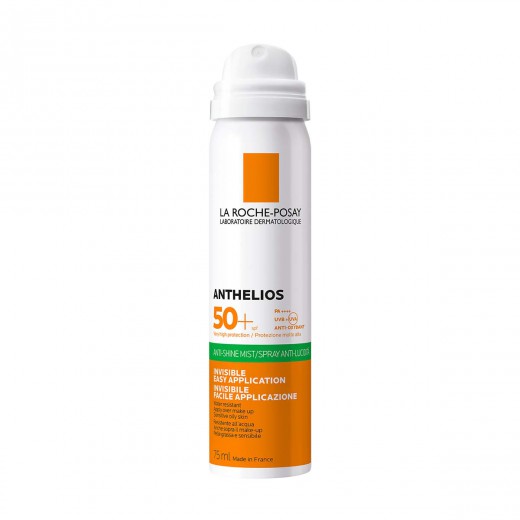 La Roche-Posay ANTHELIOS Matirajoča brezbarvna meglica za zaščito pred soncem za obraz SPF50+, 75 ml