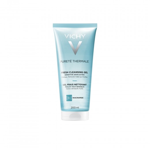 VICHY, PURETÉ THERMALE Sveži gel za čiščenje občutljive kože obraza, 200 ml