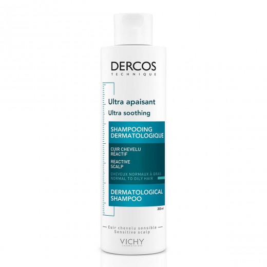 VICHY, DERCOS Izjemno pomirjujoč šampon za normalne do mastne lase, 200 ml