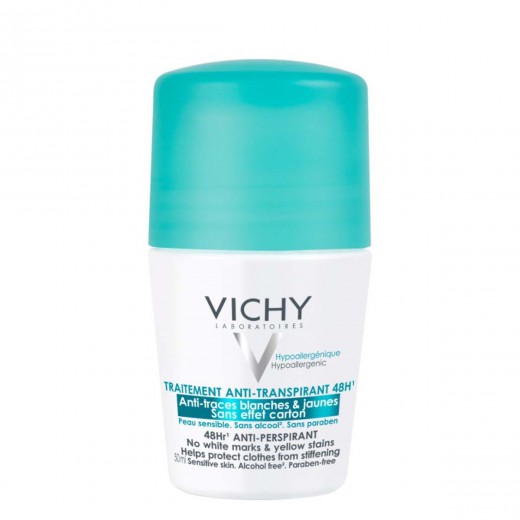 VICHY, DÉODORANT Roll-on proti belim sledem in rumenim madežem, 50 ml