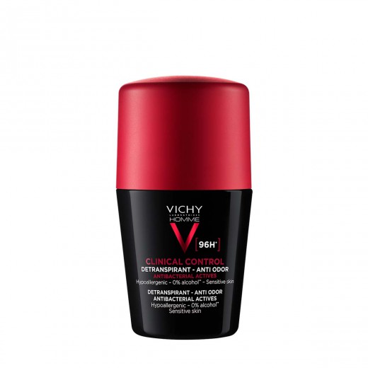 VICHY, HOMME CLINICAL CONTROL Roll-on deodorant proti neprijetnemu vonju do 96h, 50 ml